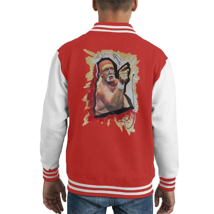 Sidney Maurer Original Portrait Of Hulk Hogan Kids Varsity Jacket - Kids Boys Varsity Jacket