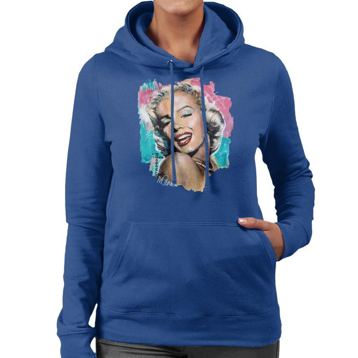 Sidney Maurer Original Portrait Of Marilyn Monroe Lipstick Womens Hooded Sweatshirt - Womens Hooded Sweatshirt