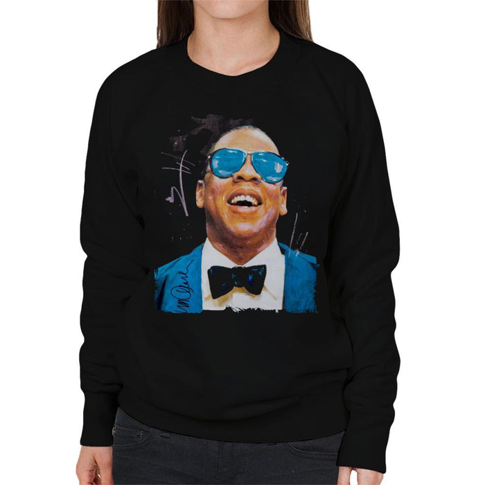 Sidney Maurer Original Portrait Of Jay Z Blue Tux Womens Sweatshirt - Womens Sweatshirt