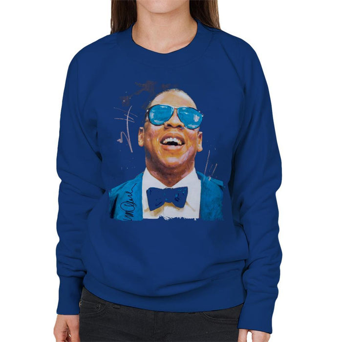 Sidney Maurer Original Portrait Of Jay Z Blue Tux Womens Sweatshirt - Womens Sweatshirt