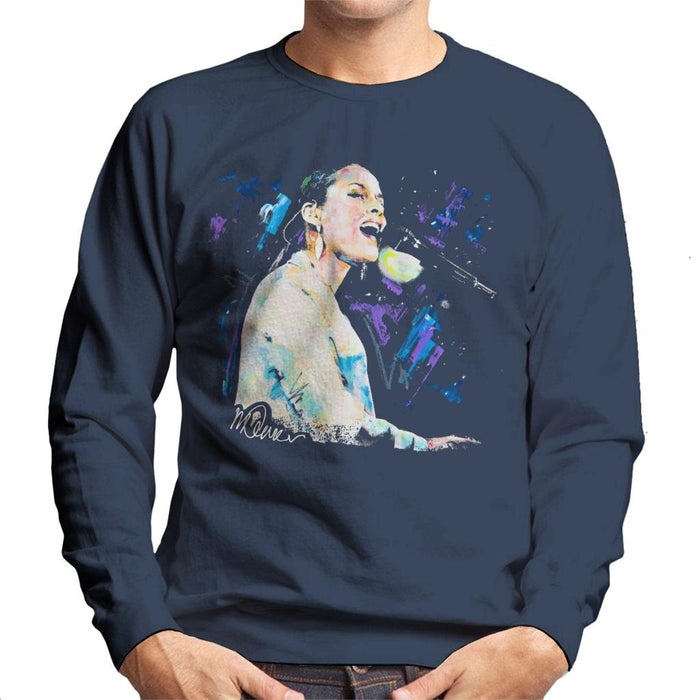 Sidney Maurer Original Portrait Of Alicia Keys Men's Sweatshirt