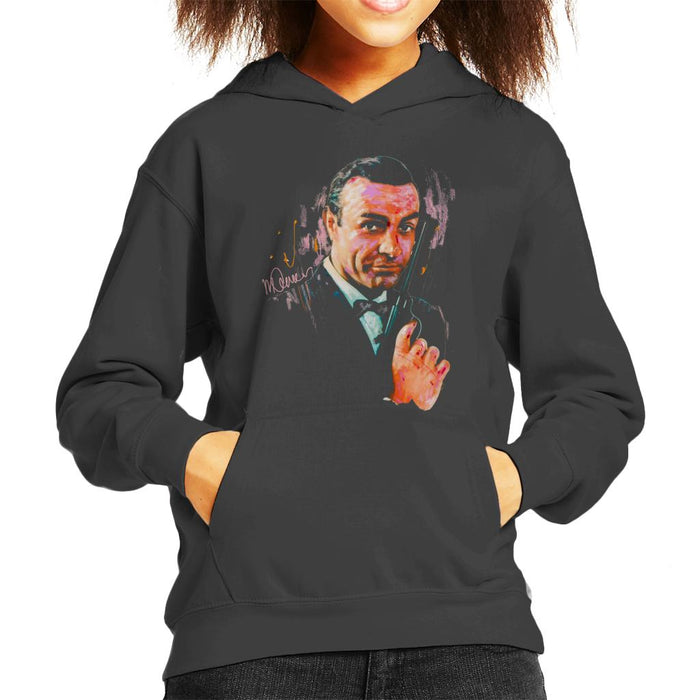 Sidney Maurer Original Portrait Of Sean Connery James Bond Kid's Hooded Sweatshirt