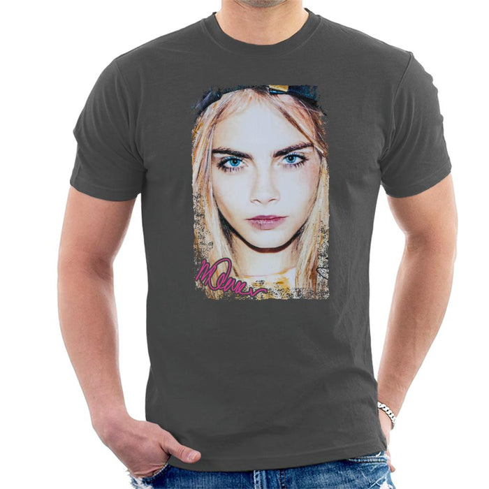 Sidney Maurer Original Portrait Of Actress Cara Delevingne Men's T-Shirt