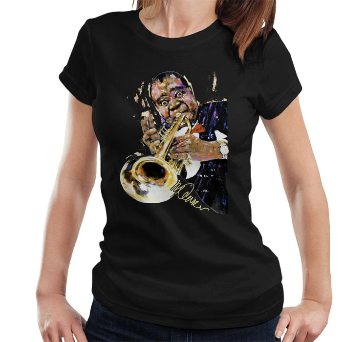 Sidney Maurer Original Portrait Of Louis Armstrong With Trumpet Women's T-Shirt