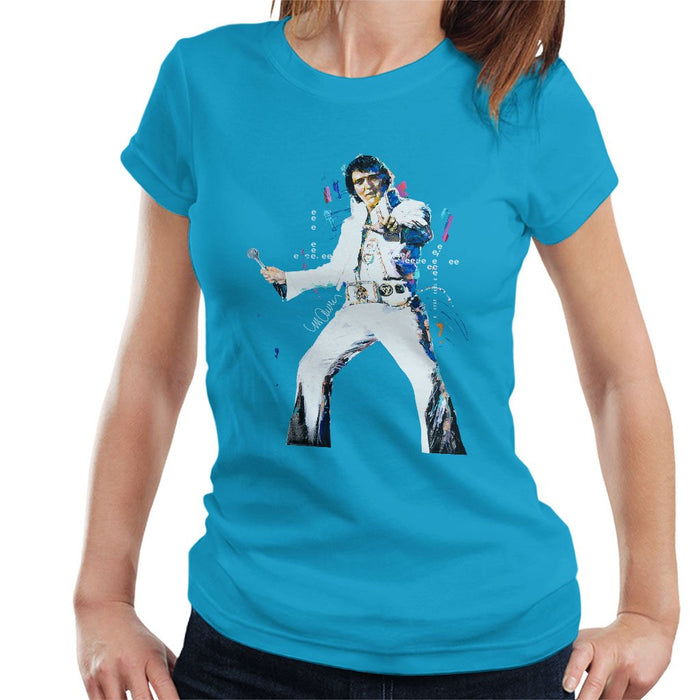 Sidney Maurer Original Portrait Of Elvis Presley Womens T-Shirt - Womens T-Shirt