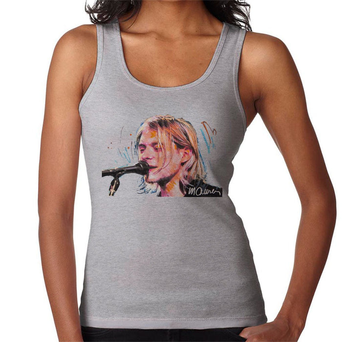 Sidney Maurer Original Portrait Of Kurt Cobain Singing Womens Vest - Womens Vest