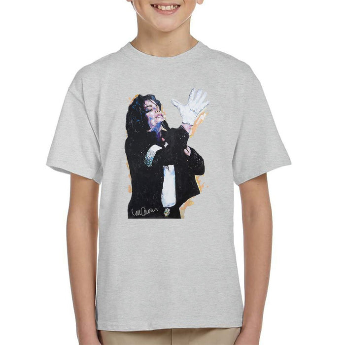 Sidney Maurer Original Portrait Of Michael Jackson White Glove Kids T-Shirt - Kids Boys T-Shirt