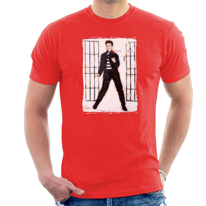 Sidney Maurer Original Portrait Of Elvis Presley Jailhouse Rock Men's T-Shirt
