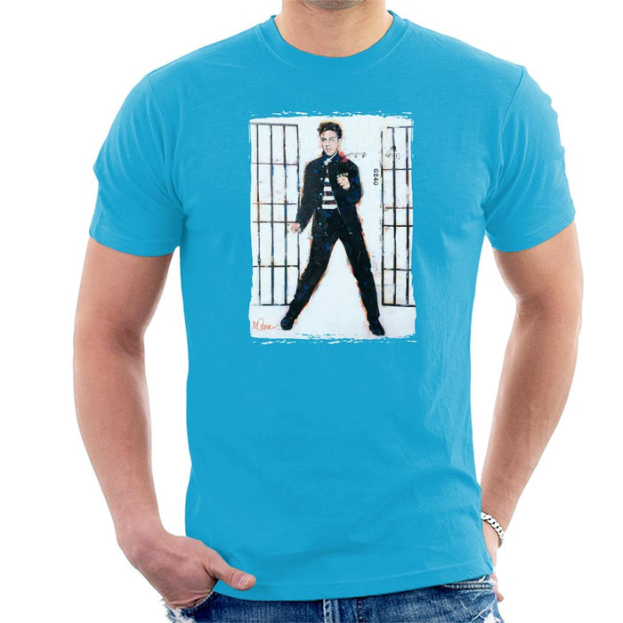 Sidney Maurer Original Portrait Of Elvis Presley Jailhouse Rock Men's T-Shirt