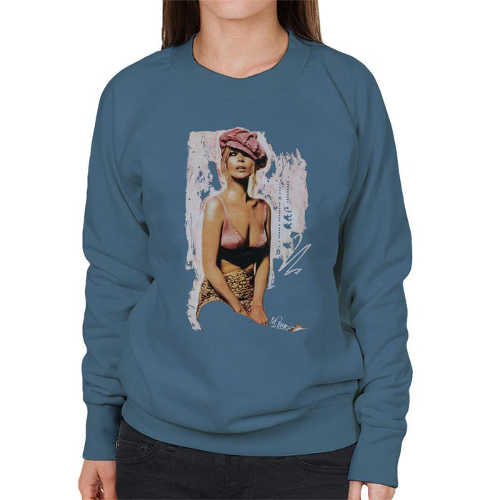 Sidney Maurer Original Portrait Of Kate Moss Pink Hat And Bra Womens Sweatshirt - Womens Sweatshirt