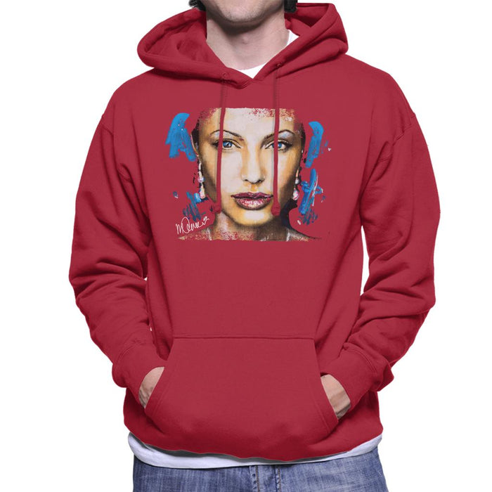 Sidney Maurer Original Portrait Of Angelina Jolie Men's Hooded Sweatshirt