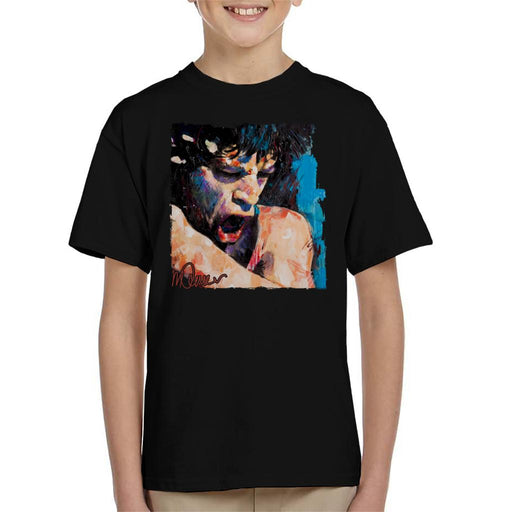 Sidney Maurer Original Portrait Of Mick Jagger Shouting Kid's T-Shirt