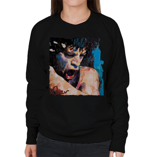 Sidney Maurer Original Portrait Of Mick Jagger Shouting Women's Sweatshirt