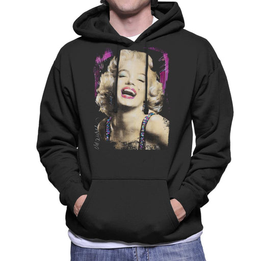 Sidney Maurer Original Portrait Of Marilyn Monroe Pink Lips Men's Hooded Sweatshirt