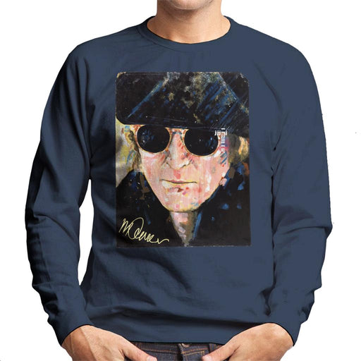 Sidney Maurer Original Portrait Of John Lennon Hat And Sunglasses Men's Sweatshirt