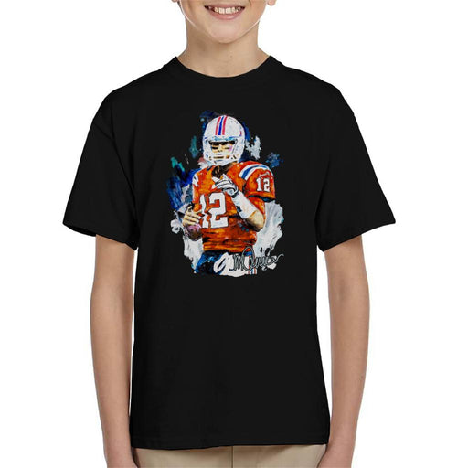 Sidney Maurer Original Portrait Of Tom Brady Patriots Kid's T-Shirt